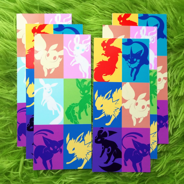 Minimal Eeveelution Bookmark | Odd Kitten Art by Izzi Kat