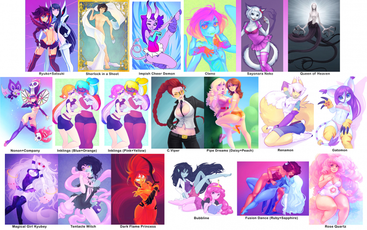 Pin-up Print Overview (Fan Art and Original)