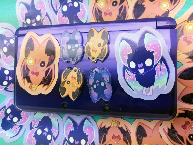 Space-Time Bat Stickers and Charms