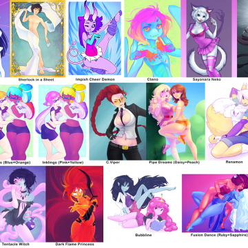 Pin-up Print Overview (Fan Art and Original)
