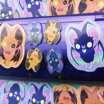 Space-Time Bat Stickers and Charms